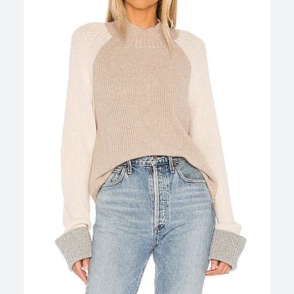 Splendid Alta Colorblock Cashmere Lambs Wool Viscose Blend Sweater Size XS - Picture 1 of 9